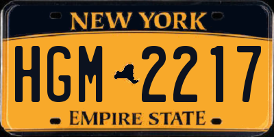 NY license plate HGM2217