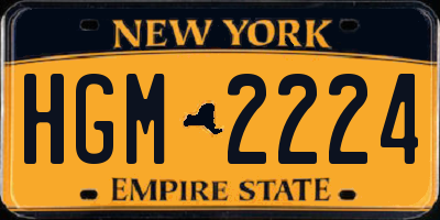 NY license plate HGM2224