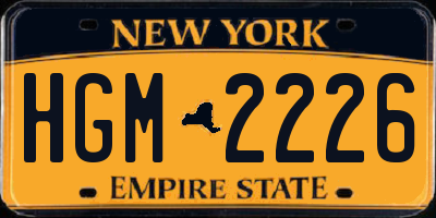 NY license plate HGM2226