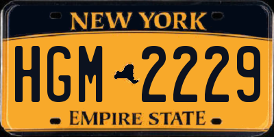 NY license plate HGM2229