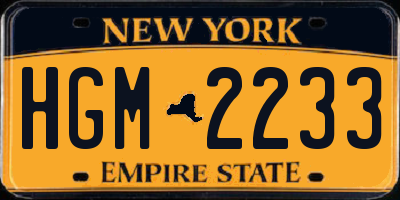 NY license plate HGM2233