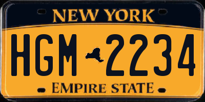 NY license plate HGM2234