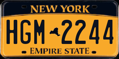 NY license plate HGM2244