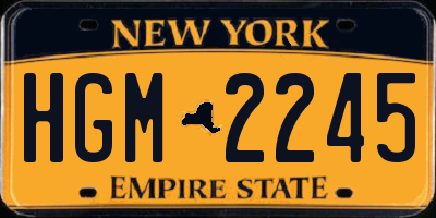 NY license plate HGM2245