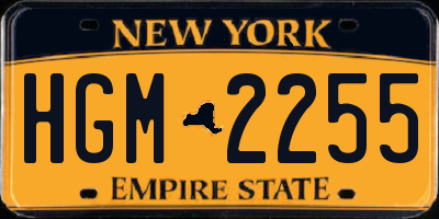 NY license plate HGM2255