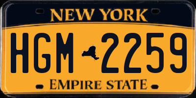 NY license plate HGM2259