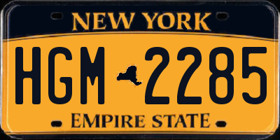 NY license plate HGM2285