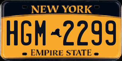 NY license plate HGM2299