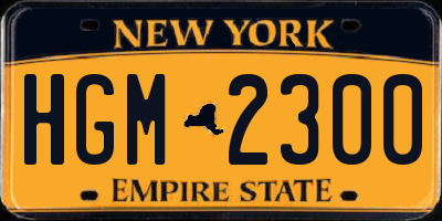 NY license plate HGM2300