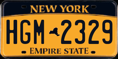 NY license plate HGM2329