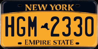 NY license plate HGM2330