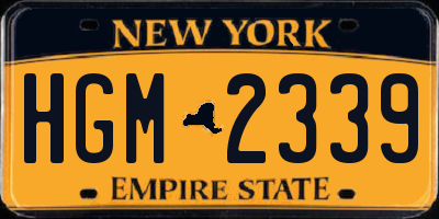 NY license plate HGM2339