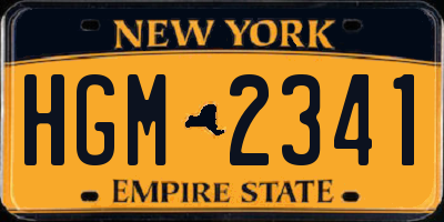 NY license plate HGM2341