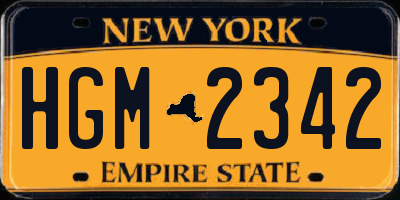 NY license plate HGM2342