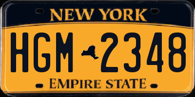 NY license plate HGM2348
