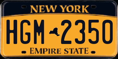 NY license plate HGM2350
