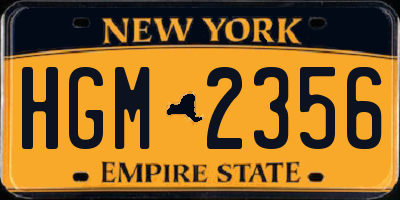 NY license plate HGM2356