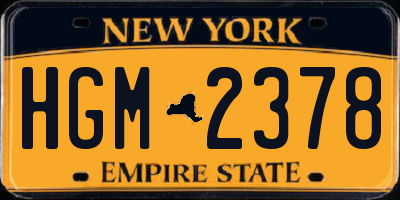 NY license plate HGM2378