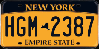 NY license plate HGM2387