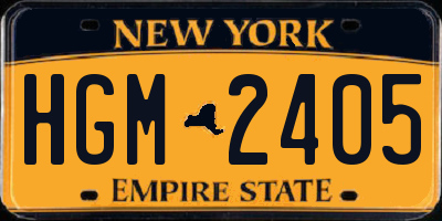 NY license plate HGM2405