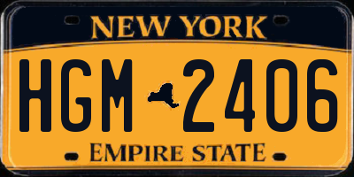 NY license plate HGM2406