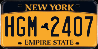 NY license plate HGM2407