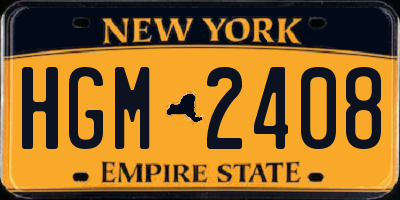 NY license plate HGM2408