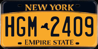 NY license plate HGM2409