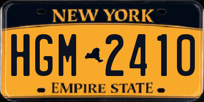 NY license plate HGM2410