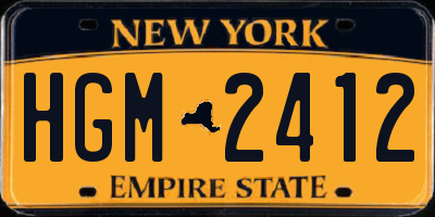 NY license plate HGM2412