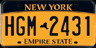 NY license plate HGM2431