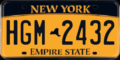 NY license plate HGM2432