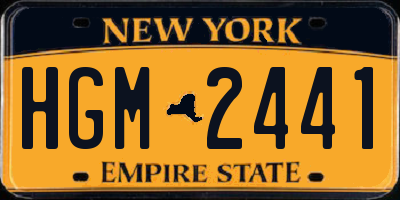NY license plate HGM2441