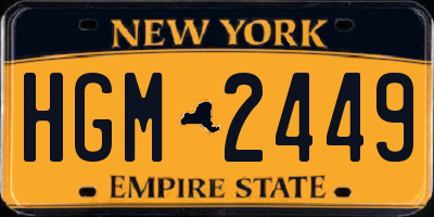 NY license plate HGM2449