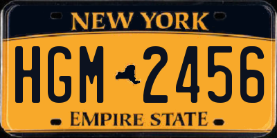 NY license plate HGM2456
