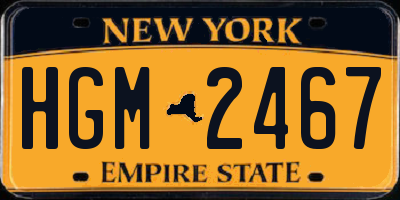 NY license plate HGM2467