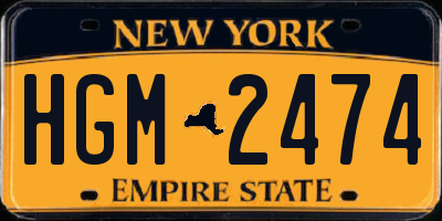 NY license plate HGM2474