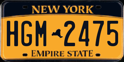 NY license plate HGM2475