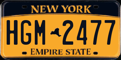 NY license plate HGM2477