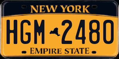 NY license plate HGM2480