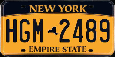 NY license plate HGM2489
