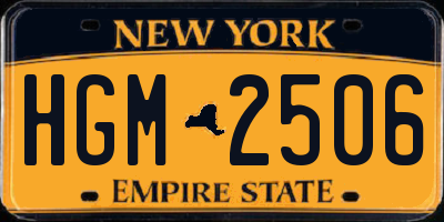 NY license plate HGM2506