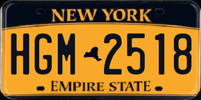 NY license plate HGM2518