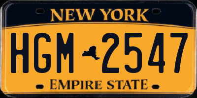 NY license plate HGM2547