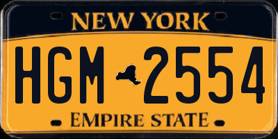 NY license plate HGM2554