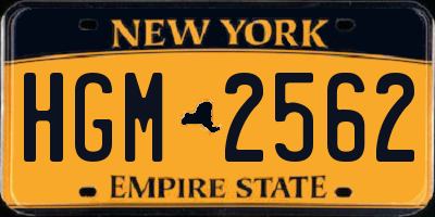 NY license plate HGM2562