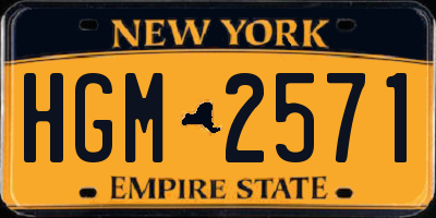 NY license plate HGM2571
