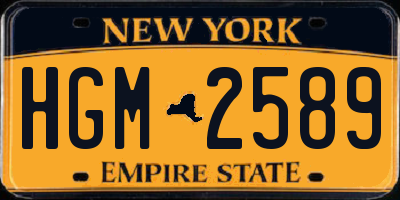 NY license plate HGM2589