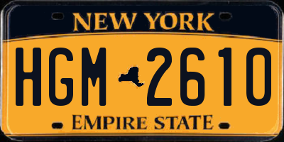 NY license plate HGM2610