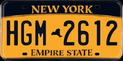 NY license plate HGM2612